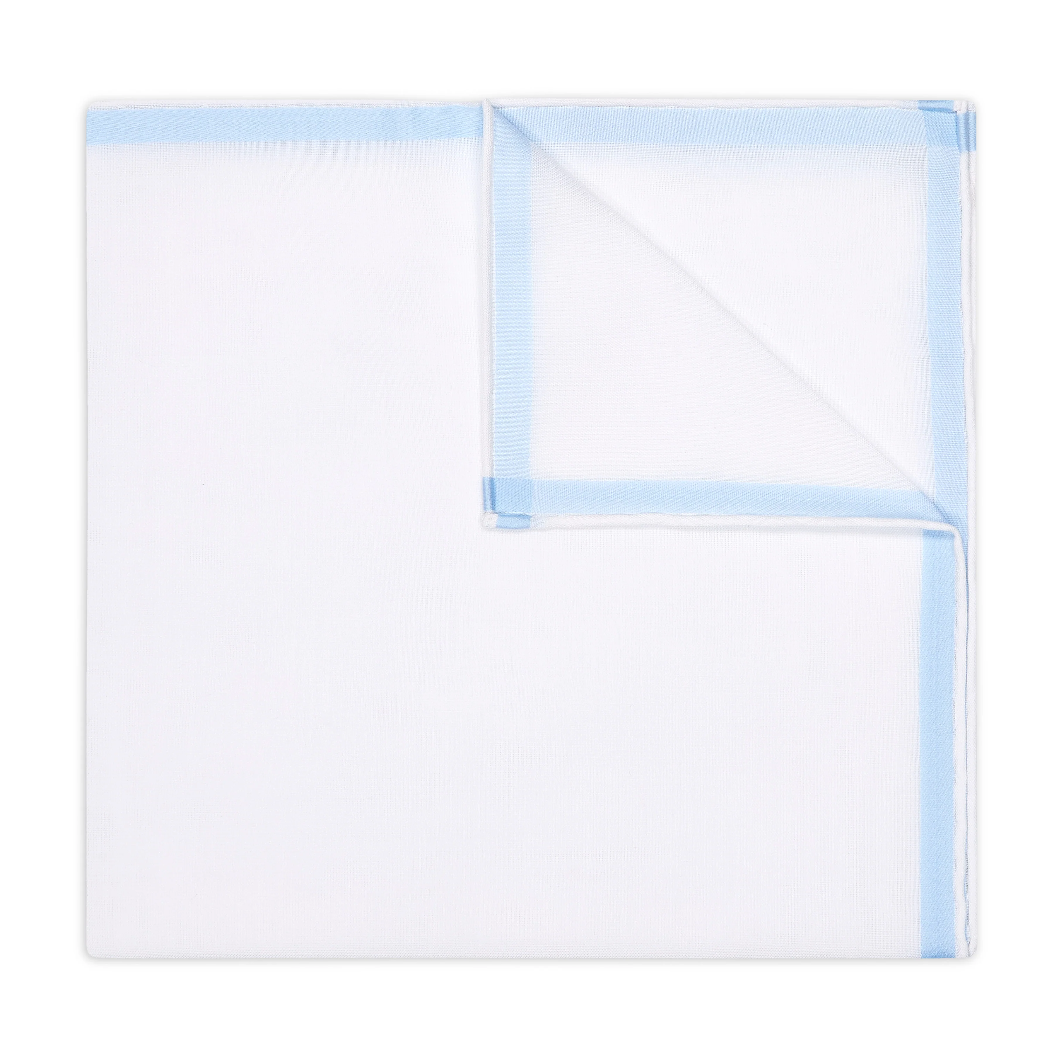 Amalfi Batiste Cotton Pocket Square in Sky Blue