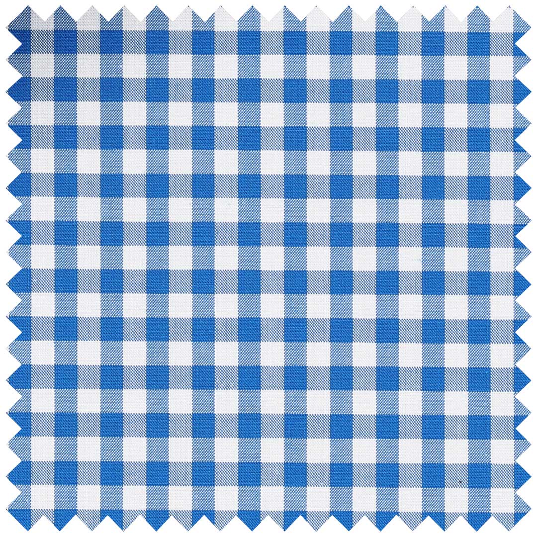 Azzure Blue Mercerised Zephir Check