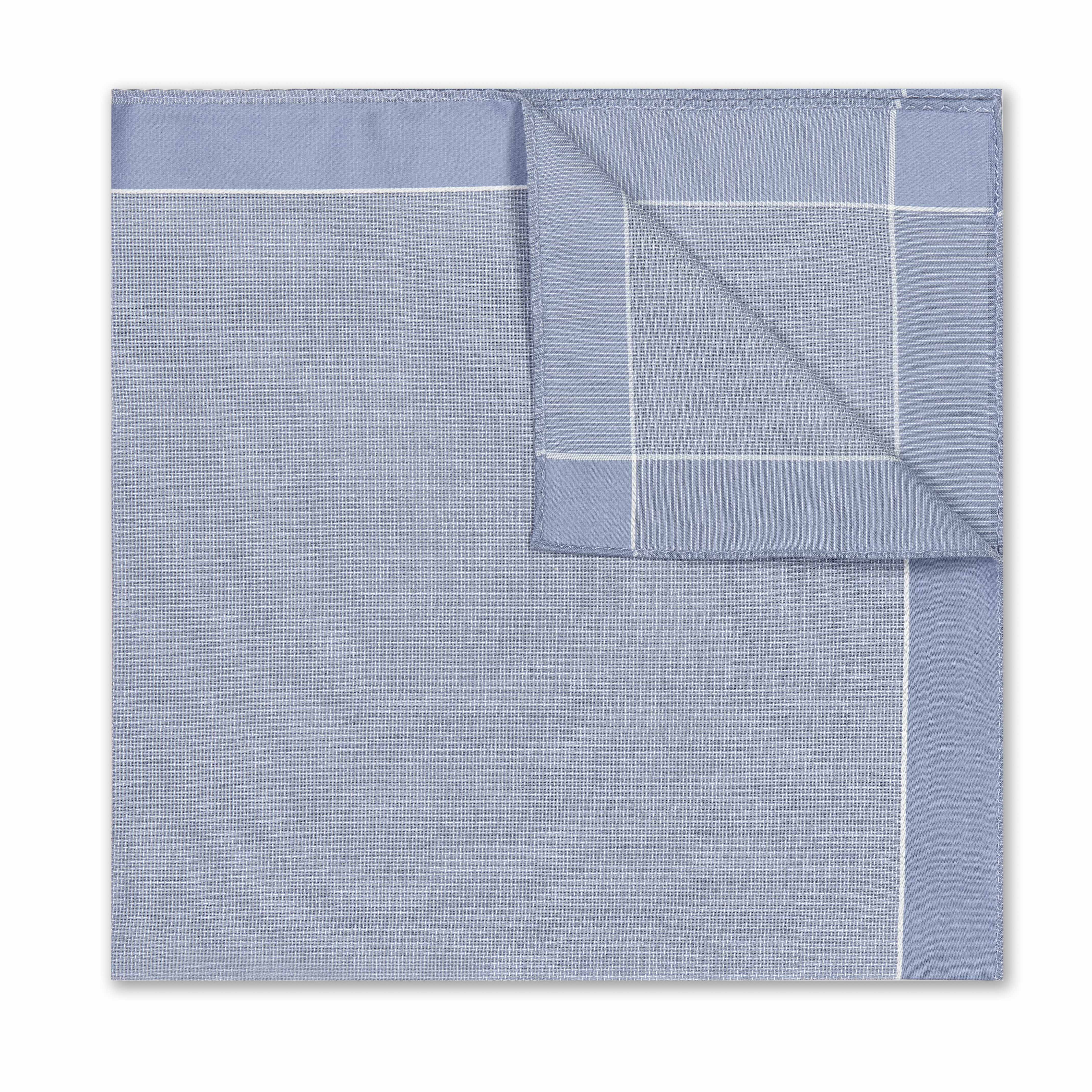Basket Weave Cotton Handkerchief in Pewter