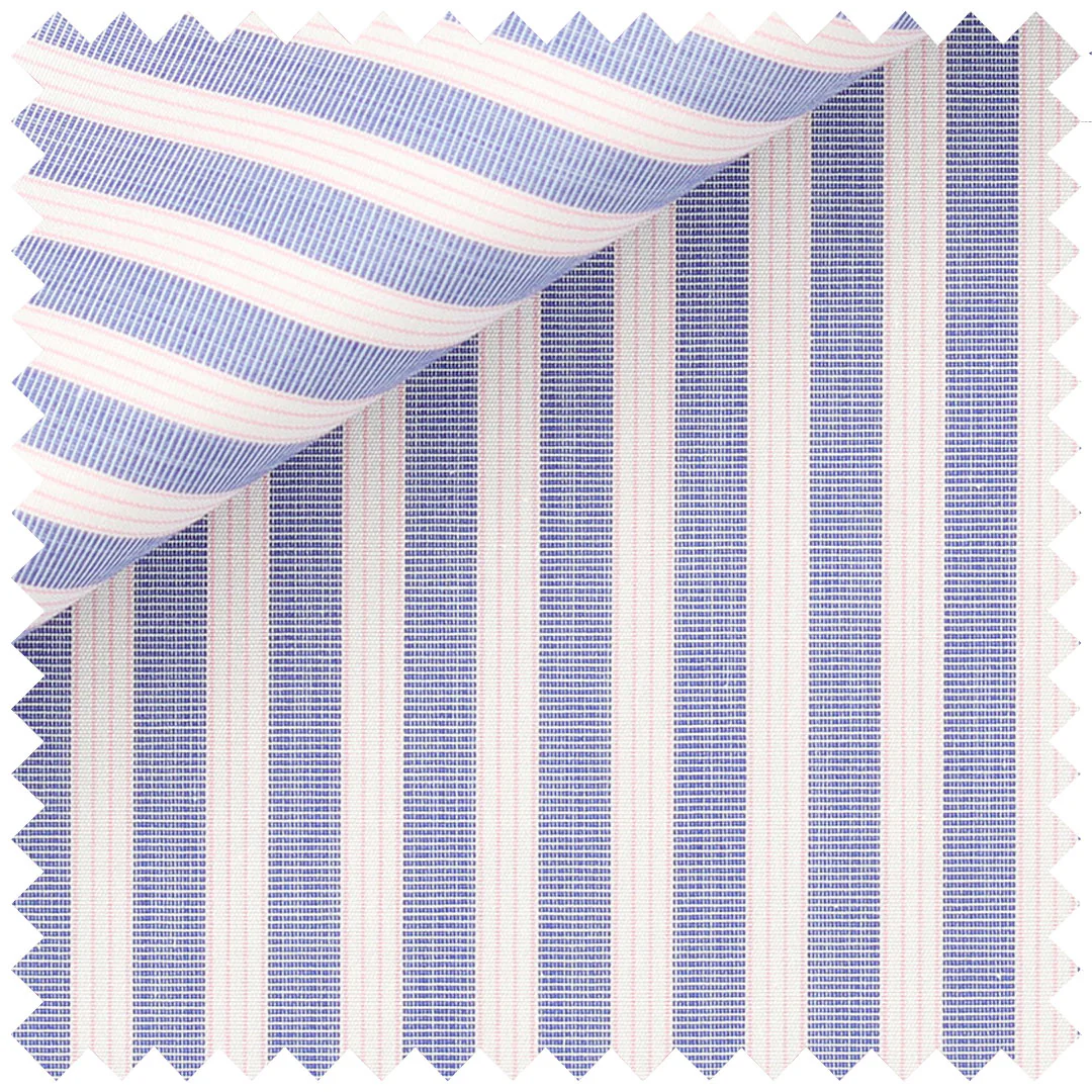 Bengal Multi Fine Stripe in Blue and Pink - Image 2
