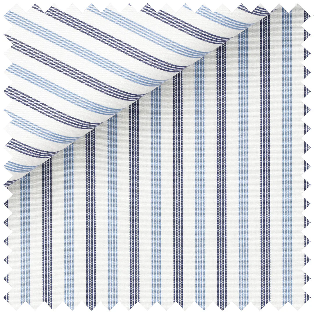 Bengal Multi stripe in Sky Blue and Navy - Image 2