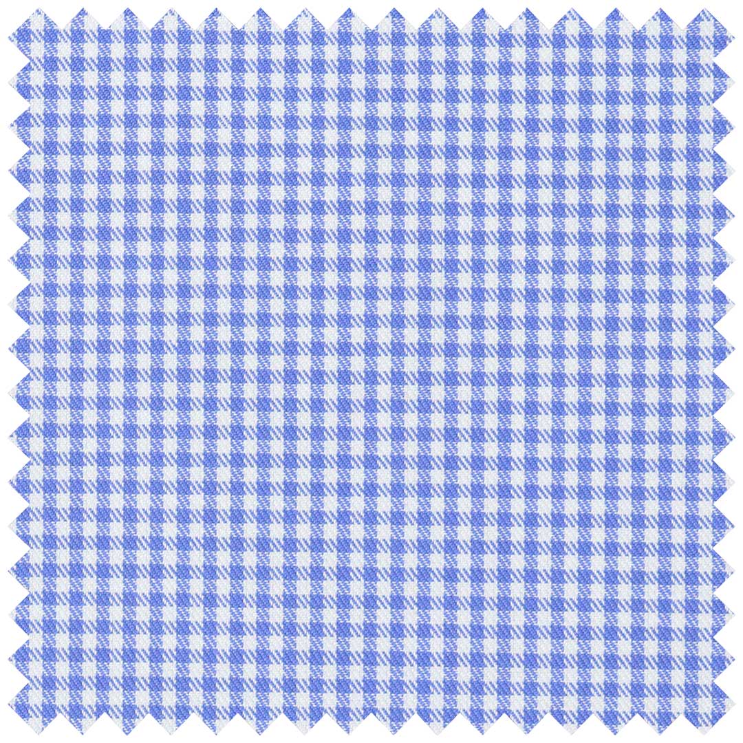 Blue and White Simple Cotton Twill Check