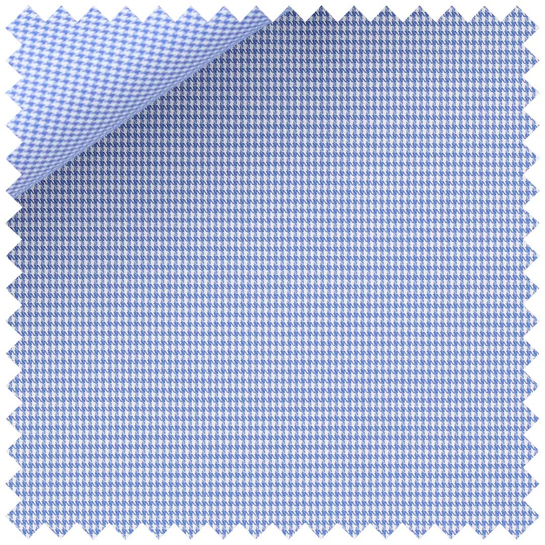 Blue Fine Puppytooth Cotton Twill - Image 2