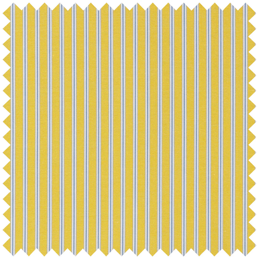 Blue on yellow multistripe poplin