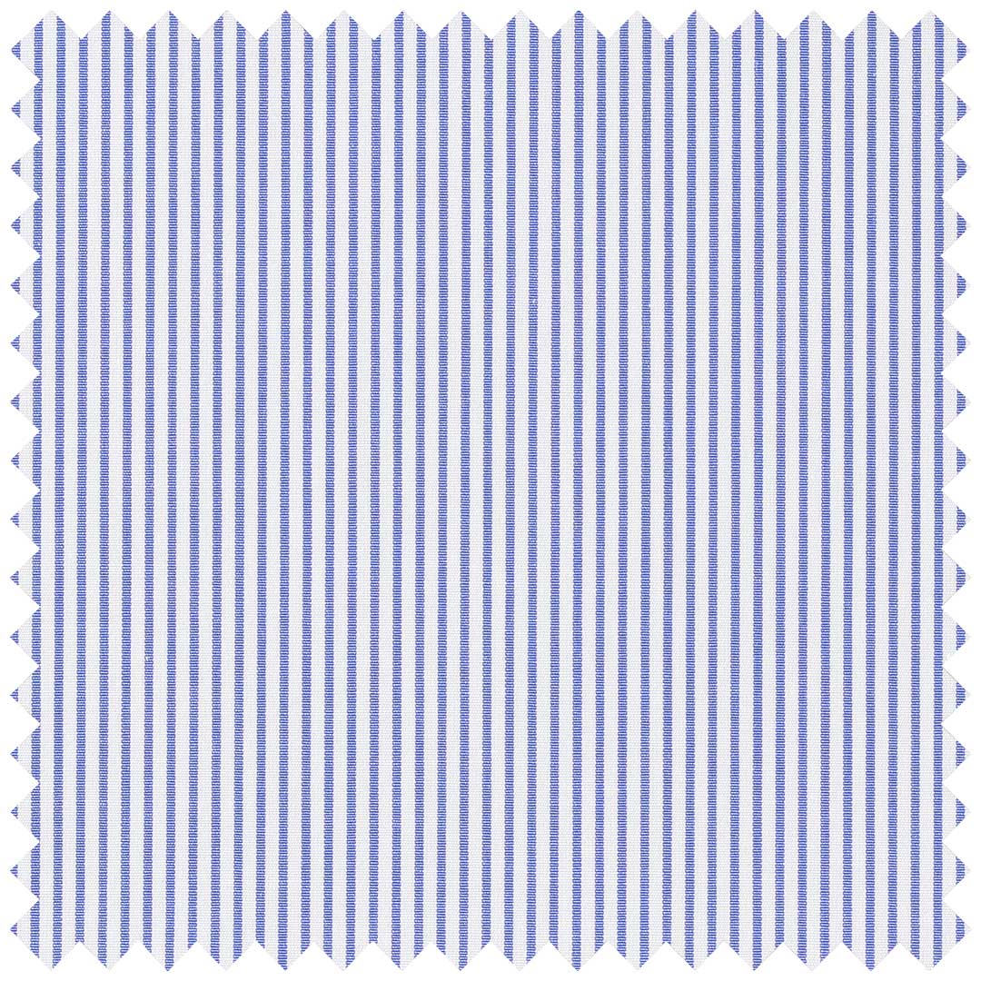Blue Poplin Pencil Stripe