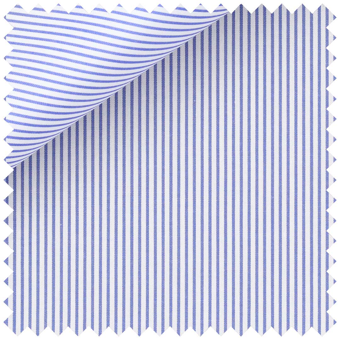 Blue Poplin Pencil Stripe - Image 2