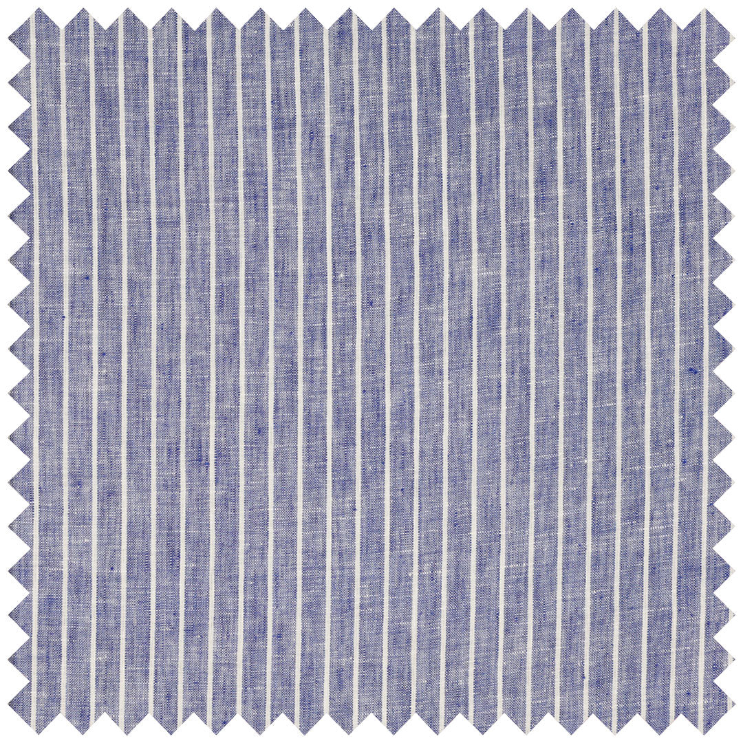 Blue pencil stripe linen with Aloe