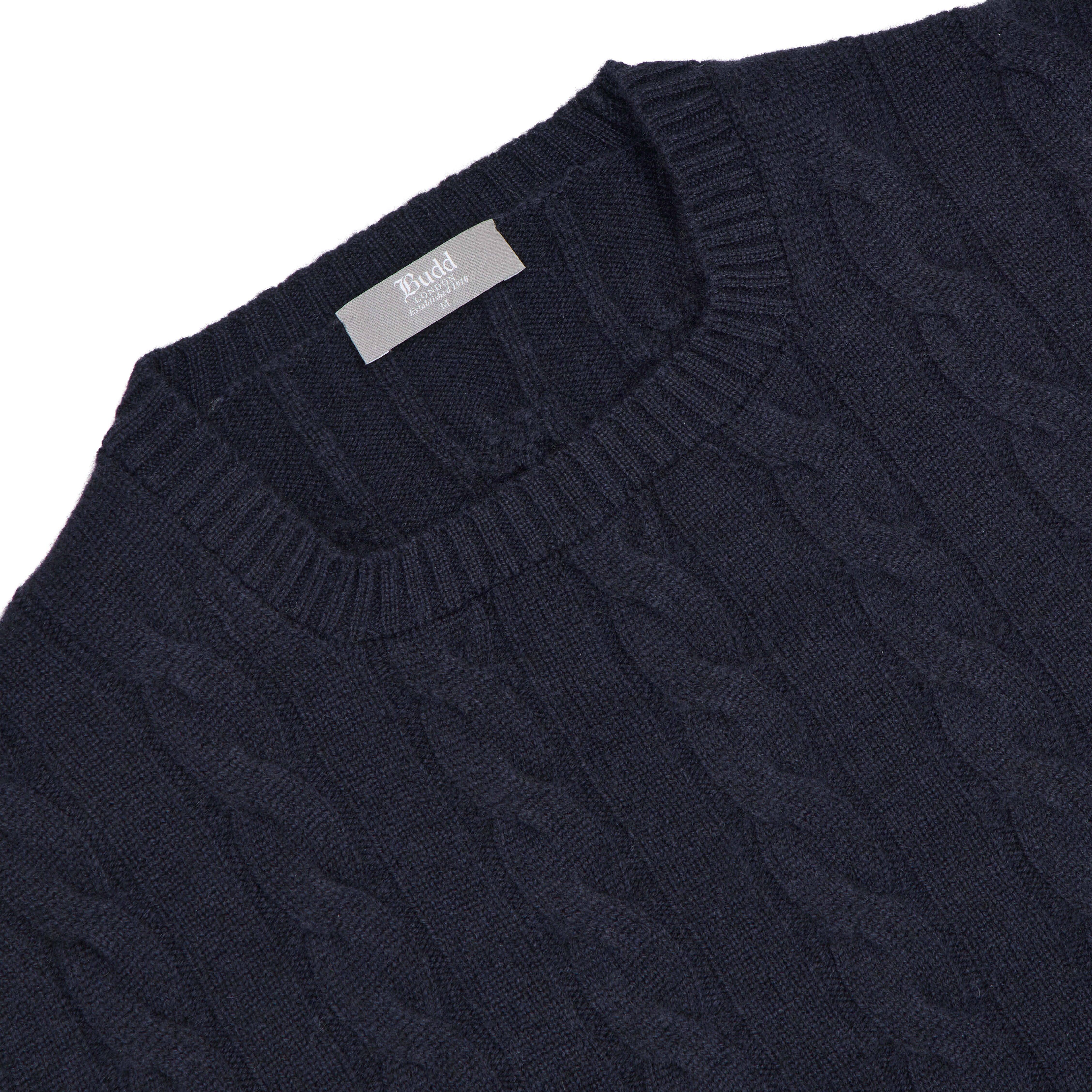 Bowhill Scottish Cashmere Cable Knit Jumper in Blackberry Blue - Image 3