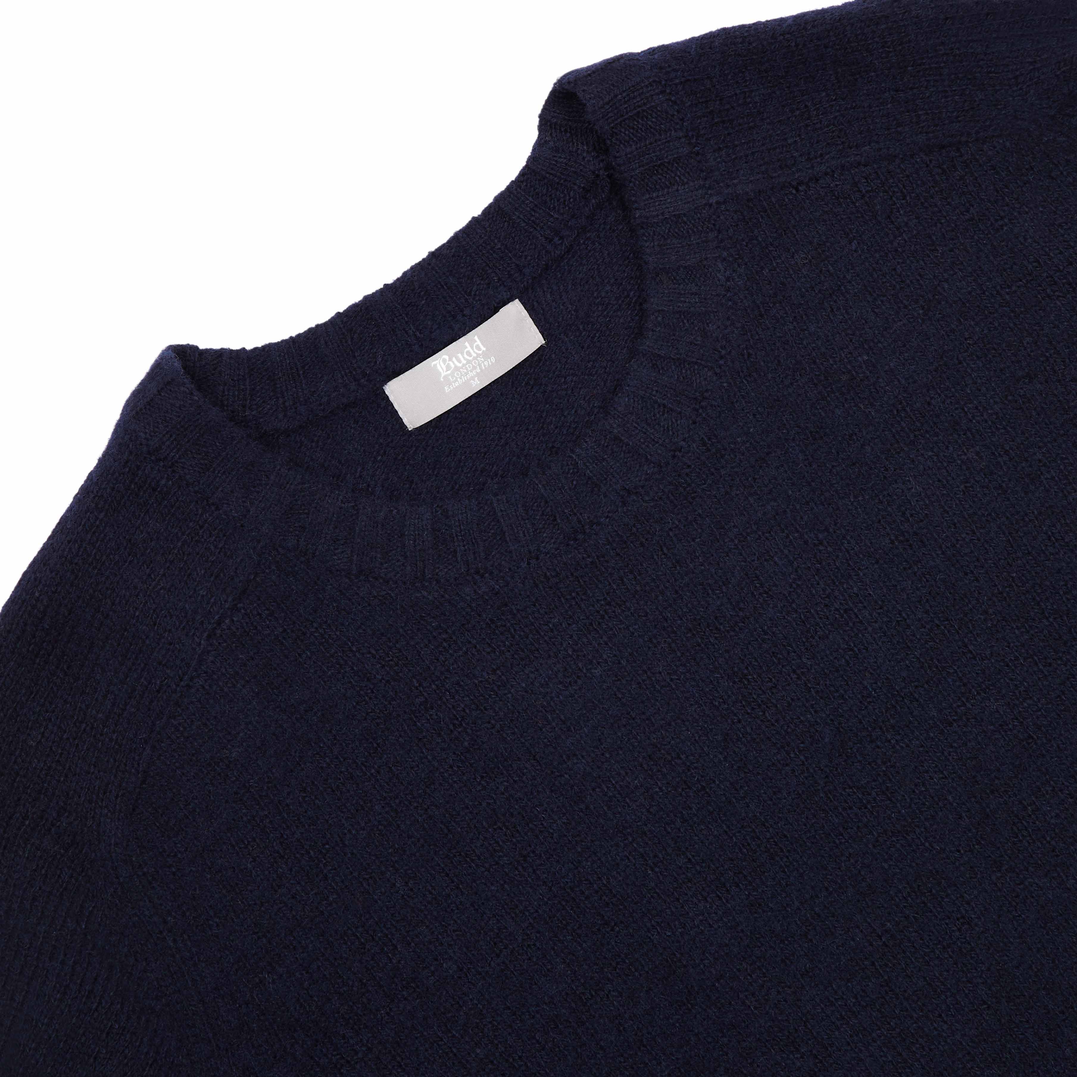 Hillswick Brushed Shetland Crew Neck in Navy - Image 2