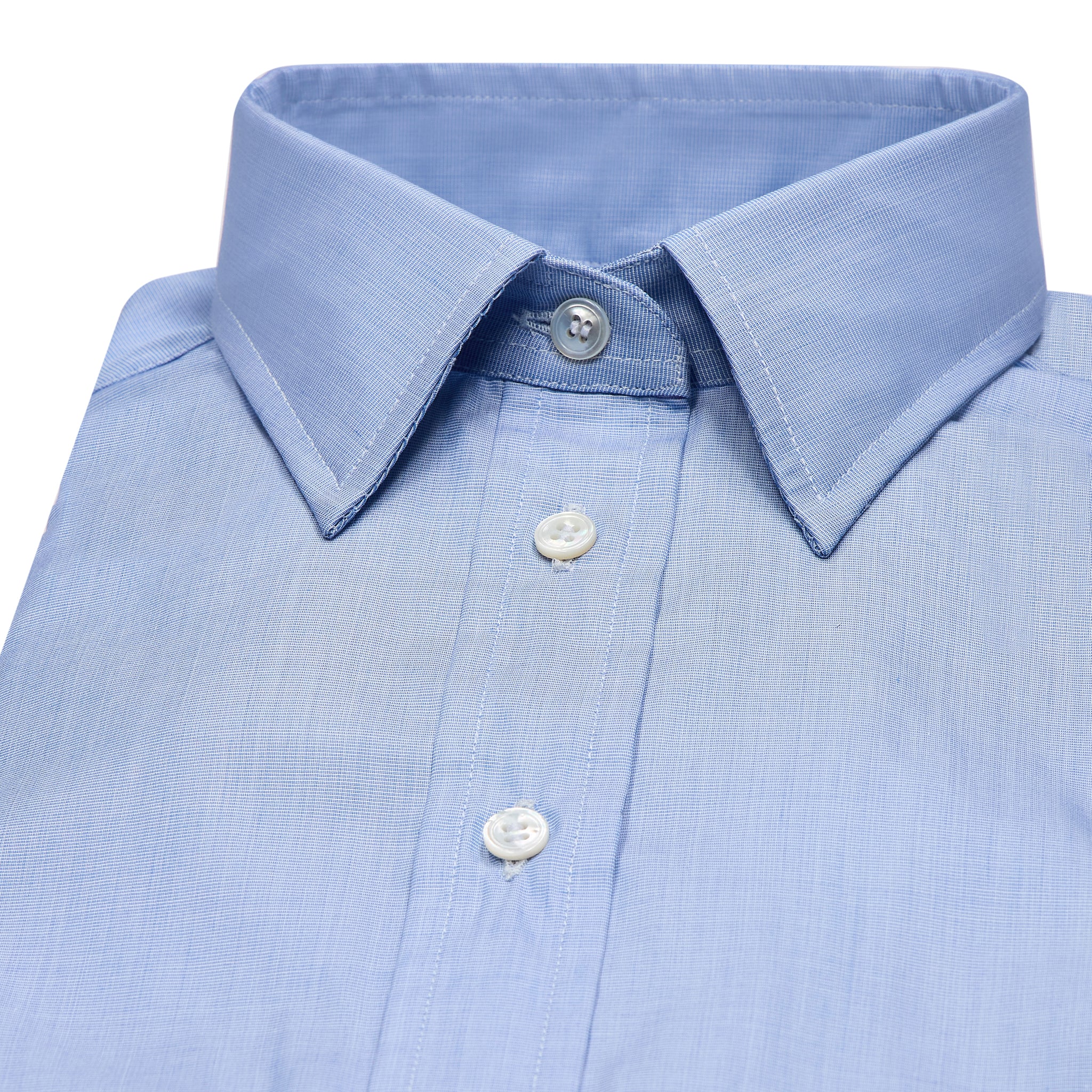 Buddette Exclusive Sea Island Cotton Button Cuff Shirt in Blue - Image 3