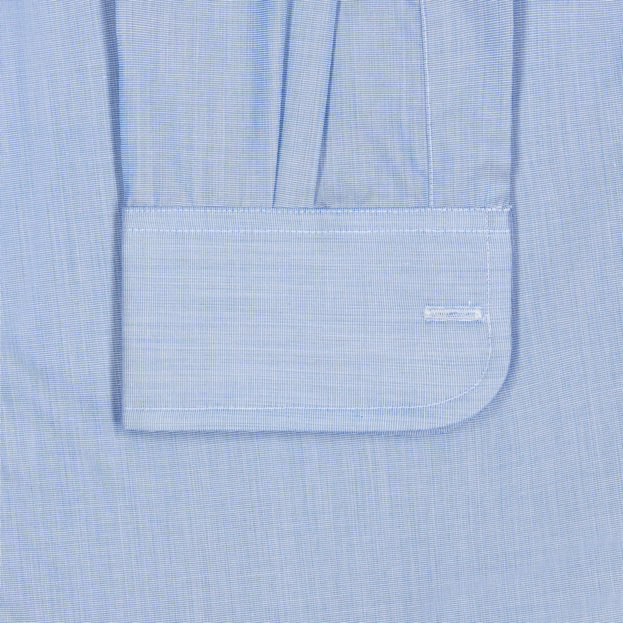 Buddette Exclusive Sea Island Cotton Button Cuff Shirt in Blue - Image 4