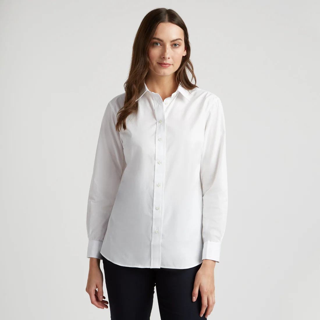 Buddette Poplin Button Cuff Shirt in White - Image 3