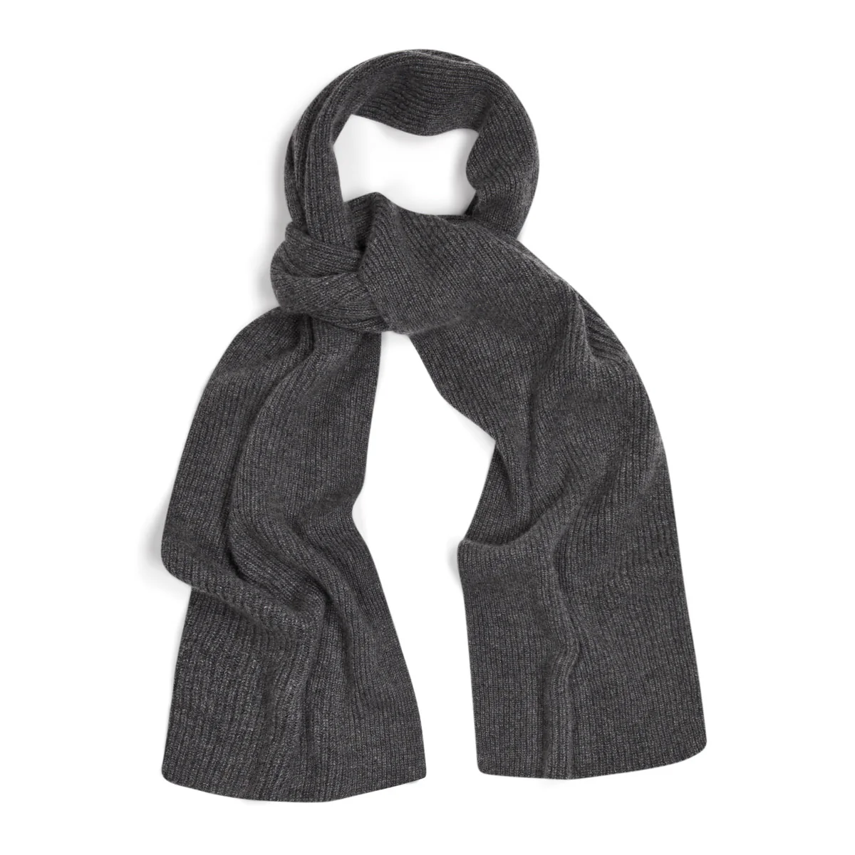 Scottish Cashmere 3 Ply Ribbed Scarf in Derby