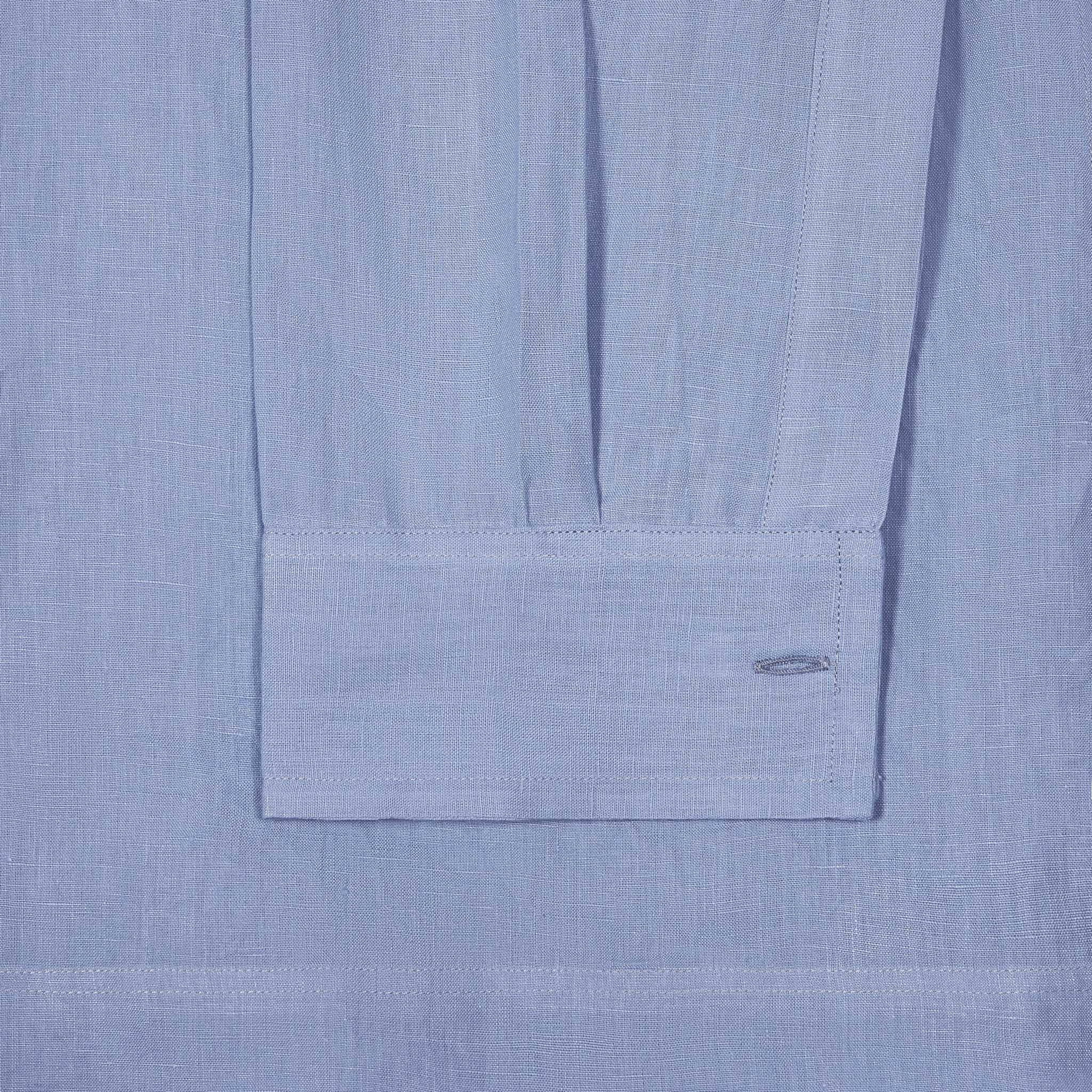 Casual Fit Linen Button Cuff Shirt in Provence - Image 3