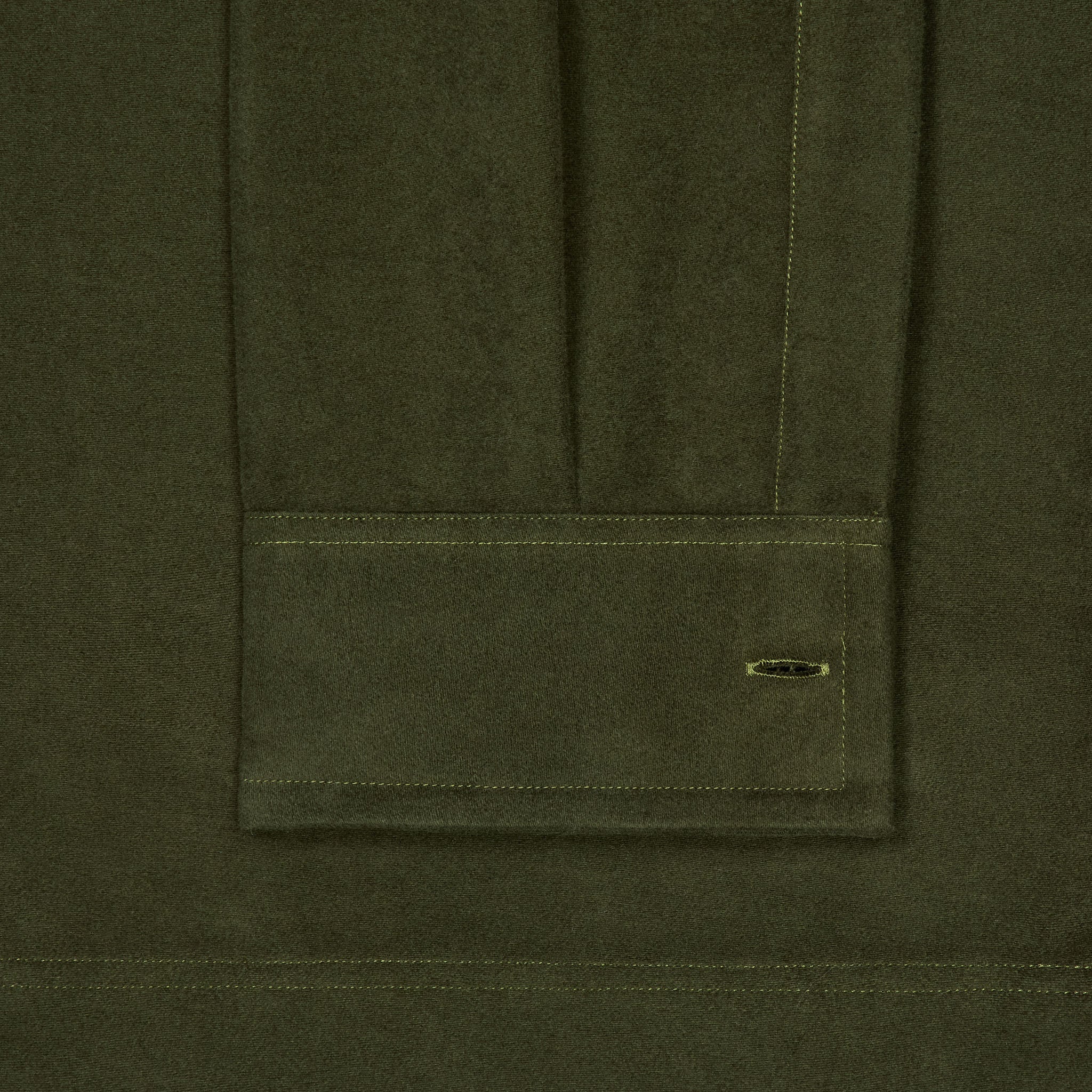 Casual Fit Moleskin Overshirt in Olive Green - Image 7