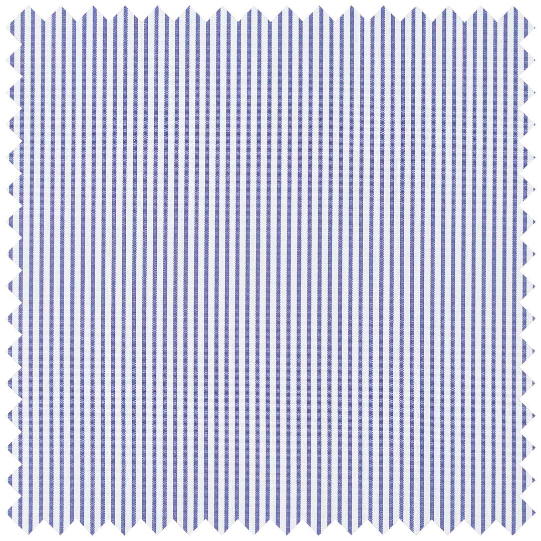 China Blue Poplin Pencil Stripe