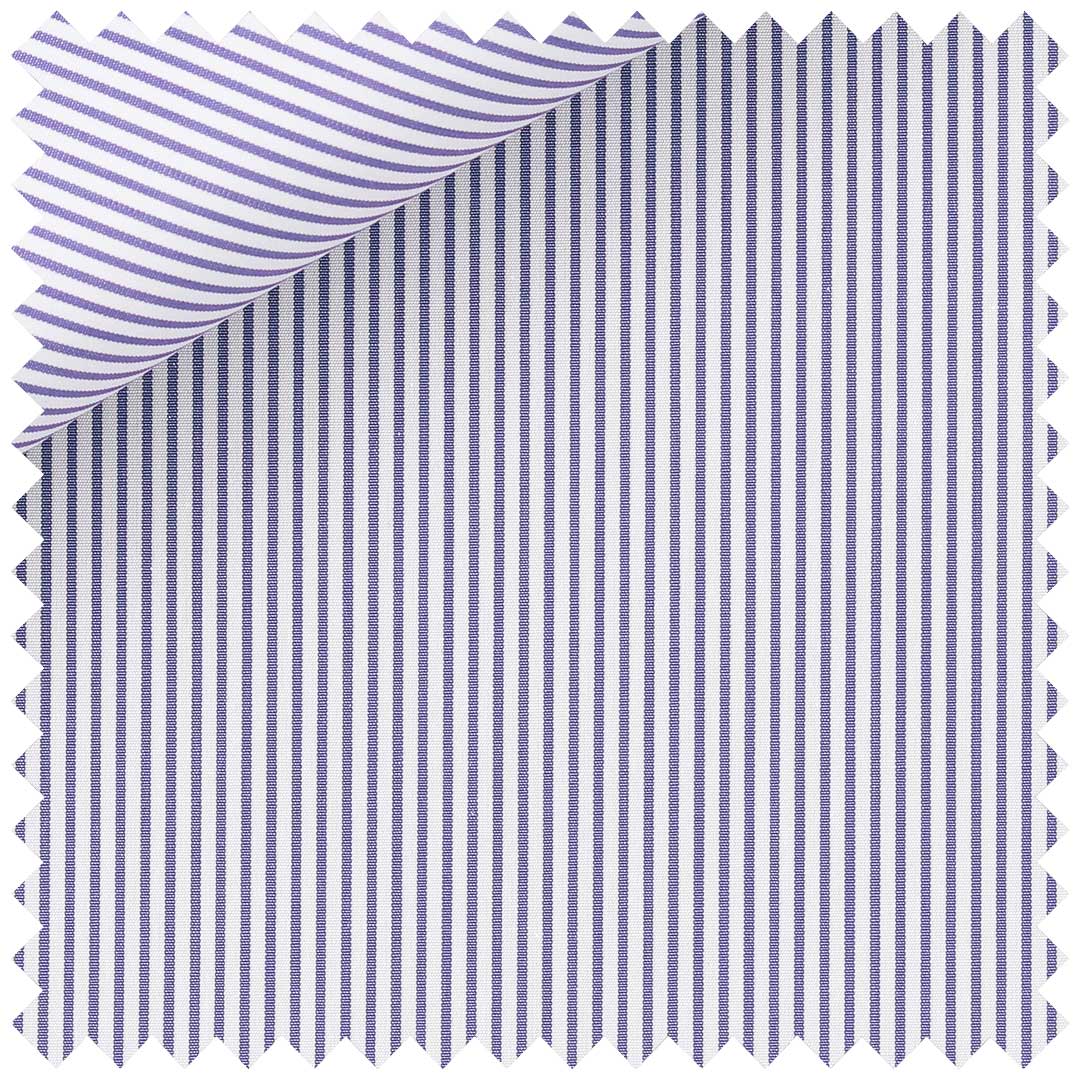 China Blue Poplin Pencil Stripe - Image 2