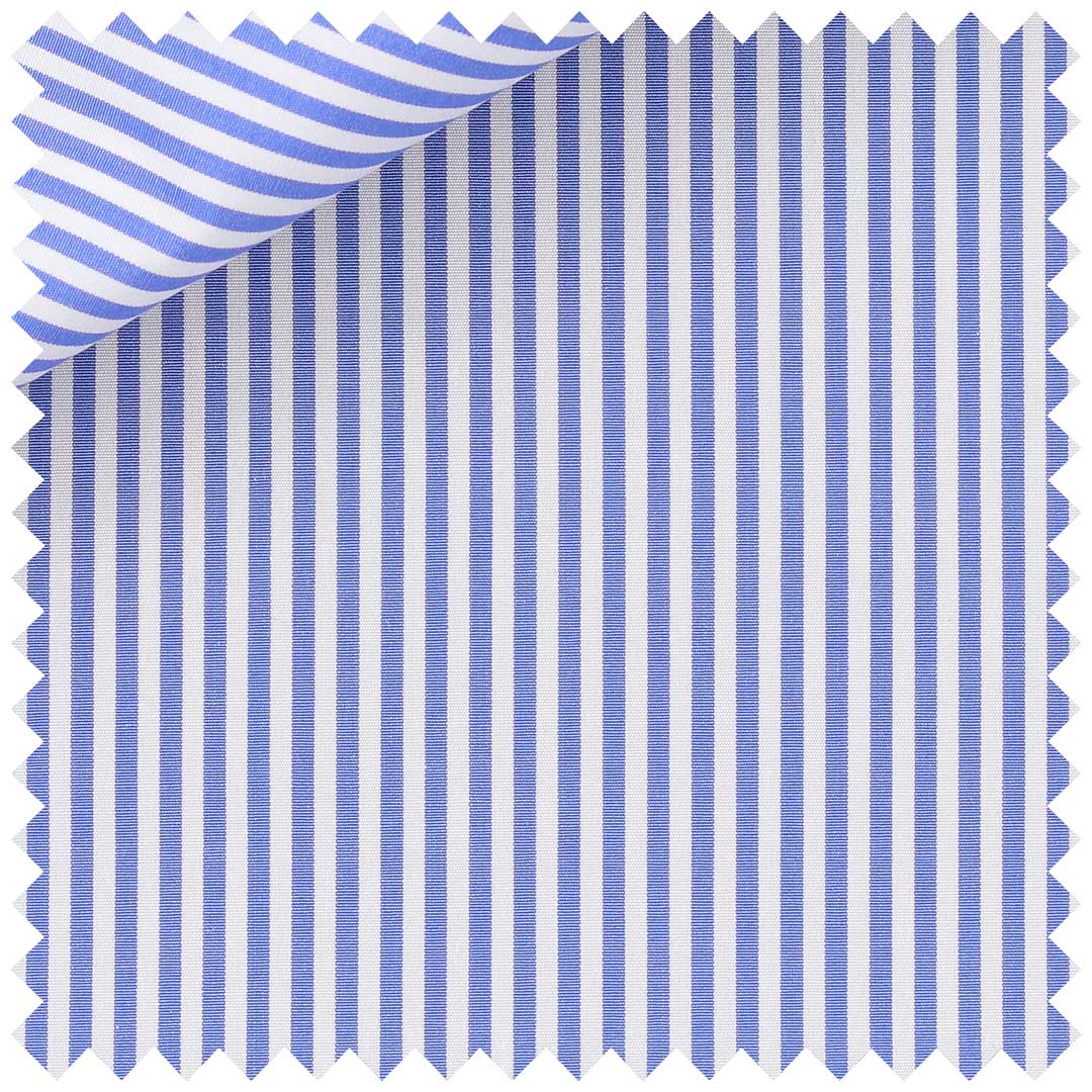 Classic Blue Poplin Bengal Stripe - Image 2