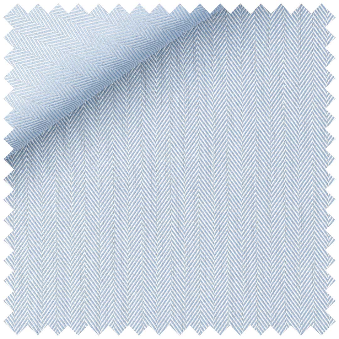 Classic Blue Herringbone Cotton Twill - Image 2