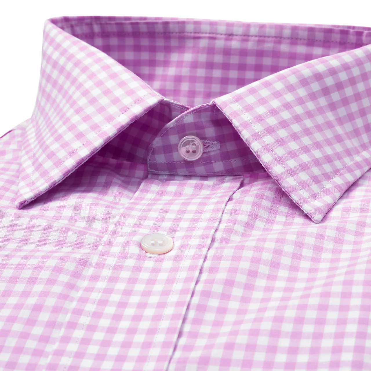 Classic Fit Check Zephyr Button Cuff Shirt in Lilac - Image 3