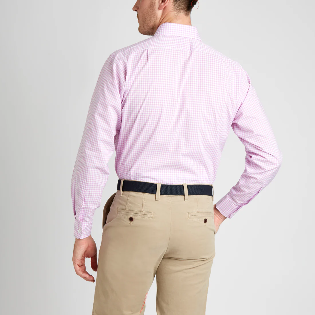 Classic Fit Check Zephyr Button Cuff Shirt in Lilac - Image 6