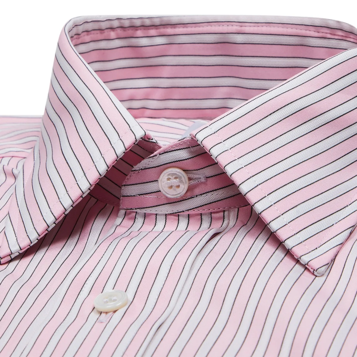 Classic Fit Exclusive Budd Stripe Double Cuff Shirt in Pink - Image 4