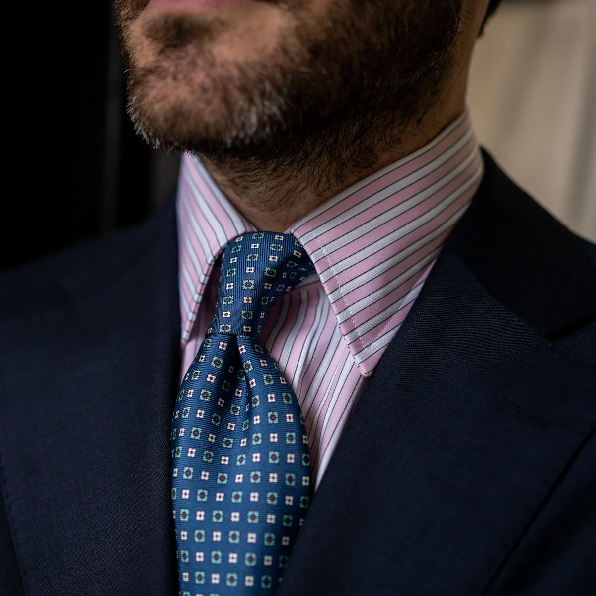 Classic Fit Exclusive Budd Stripe Double Cuff Shirt in Pink - Image 6