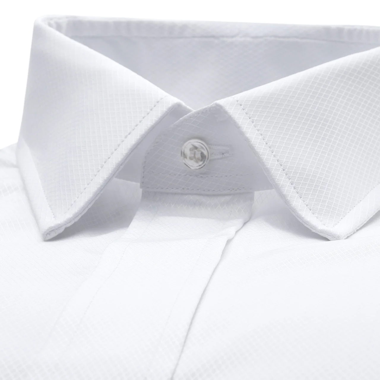 Classic Fit Fly Front Double Cuff Dress Shirt in White - Image 2