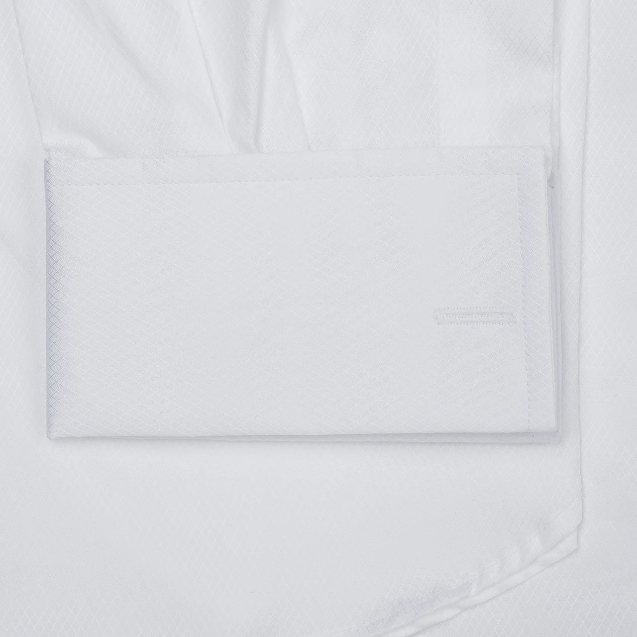 Classic Fit Fly Front Double Cuff Dress Shirt in White - Image 3