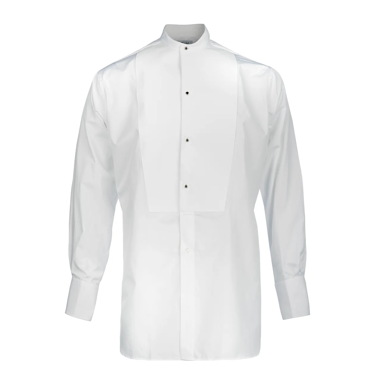 Classic Fit Plain Marcella Semi-Stiff Neckband Dress Shirt in White - Image 3