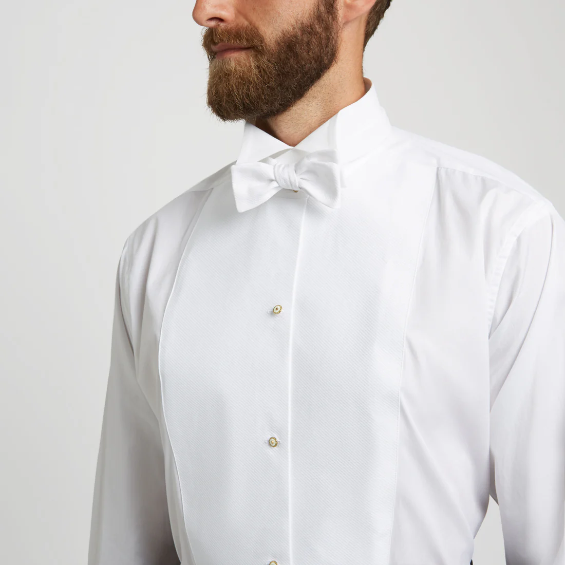 Classic Fit Plain Marcella Semi-Stiff Neckband Dress Shirt in White - Image 4
