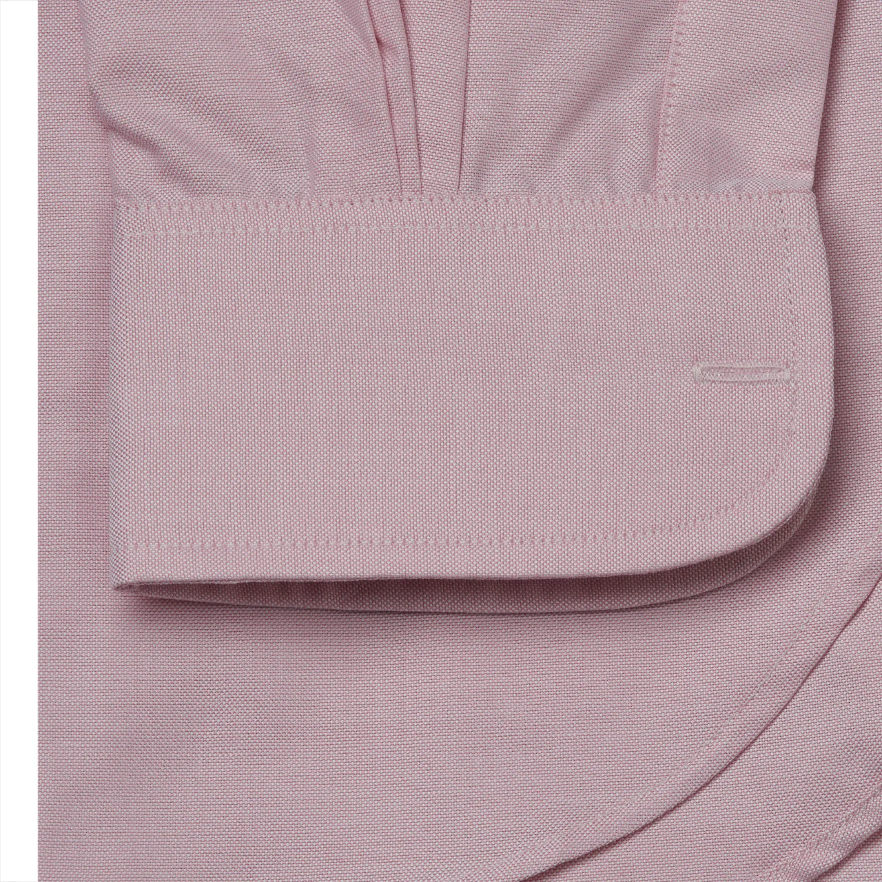 Classic Fit Plain Oxford Button Cuff Shirt in Pink - Image 2
