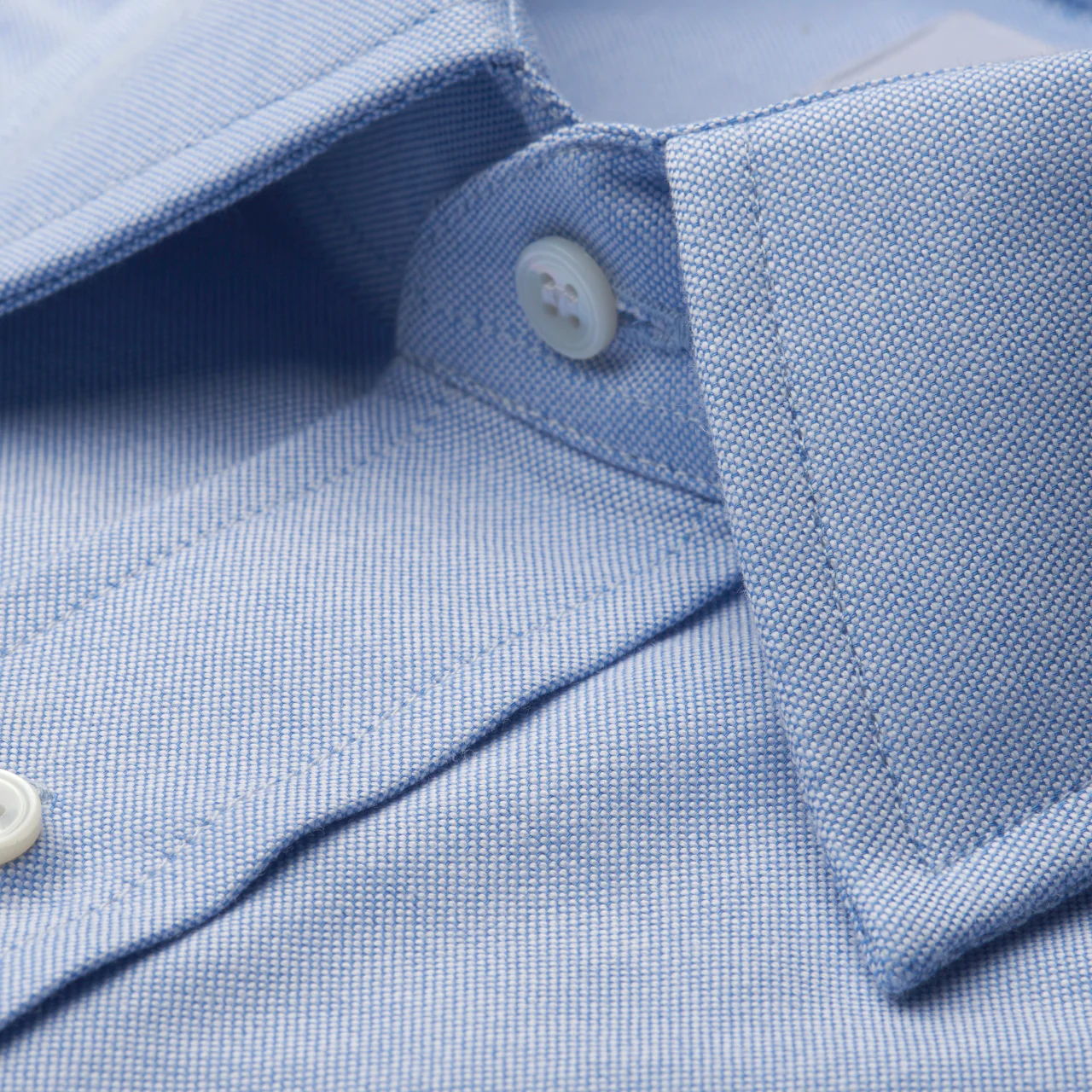 Classic Fit Plain Oxford Button Cuff Shirt in Sky Blue - Image 2