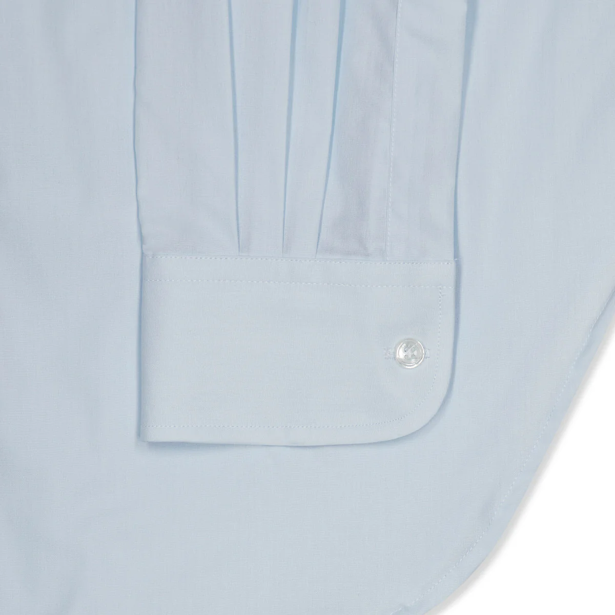 Classic Fit Plain Poplin Button Cuff Shirt in Sky Blue - Image 3