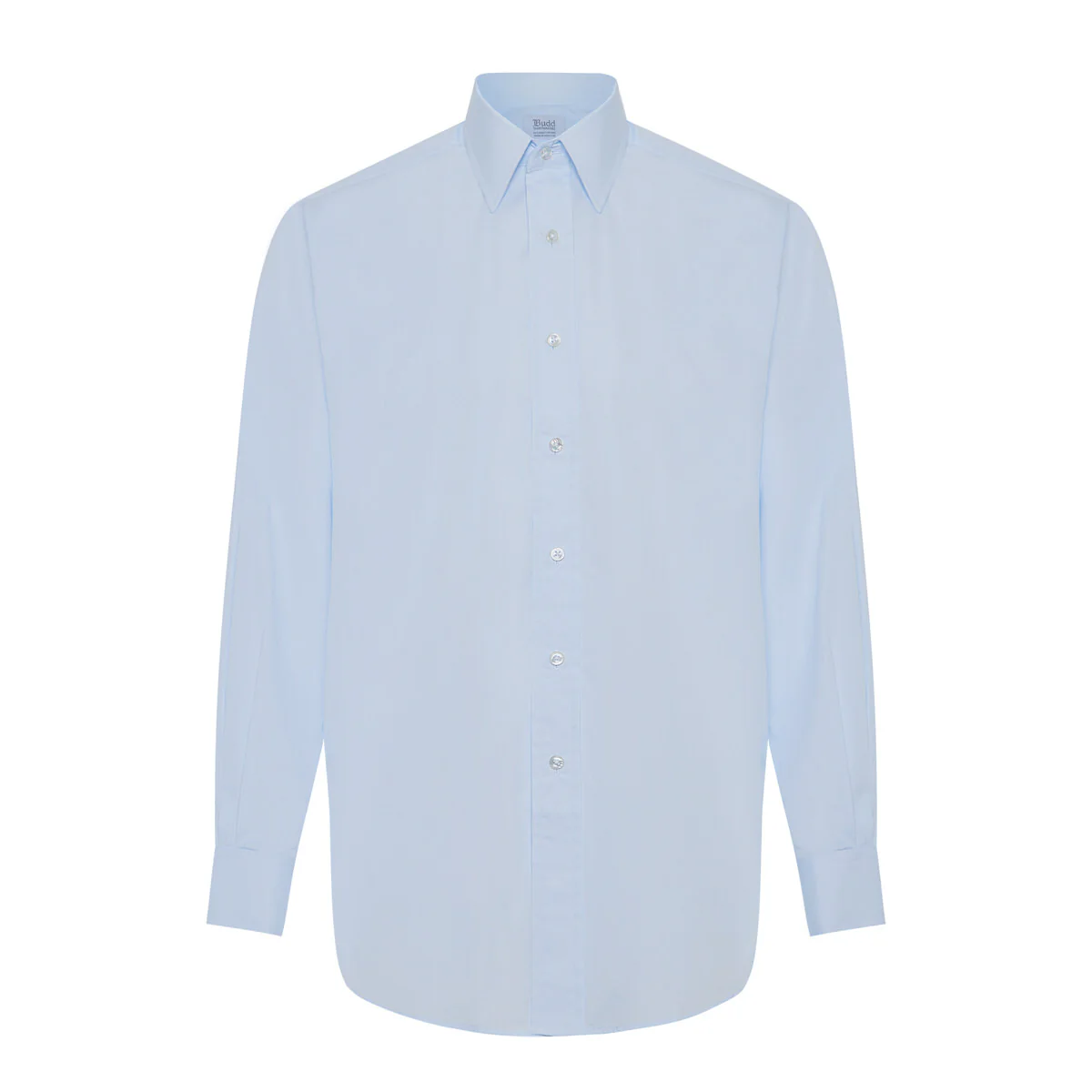 Classic Fit Plain Poplin Button Cuff Shirt in Sky Blue - Image 4