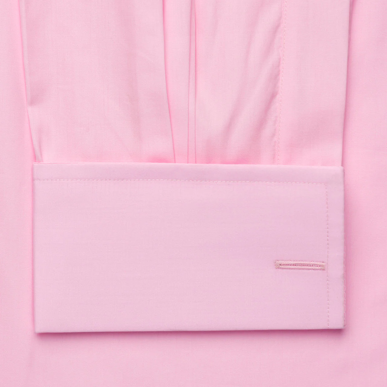Classic Fit Plain Soyella Double Cuff Shirt in Pink - Image 4