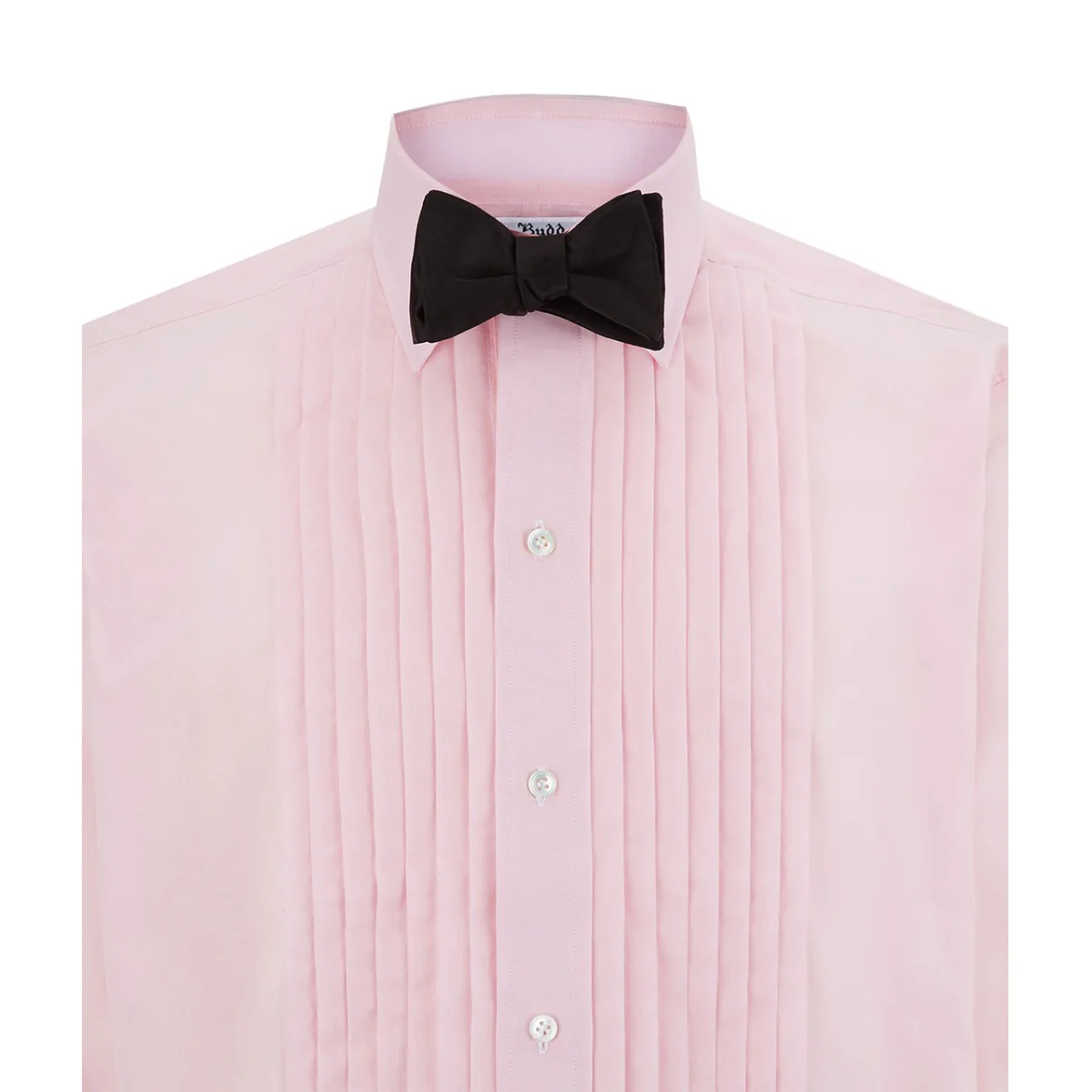 Classic Fit Pleated Voile Double Cuff Dress Shirt in Pink - Image 3