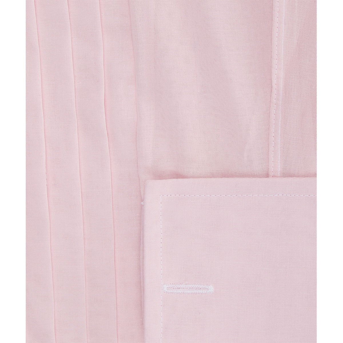 Classic Fit Pleated Voile Double Cuff Dress Shirt in Pink - Image 4
