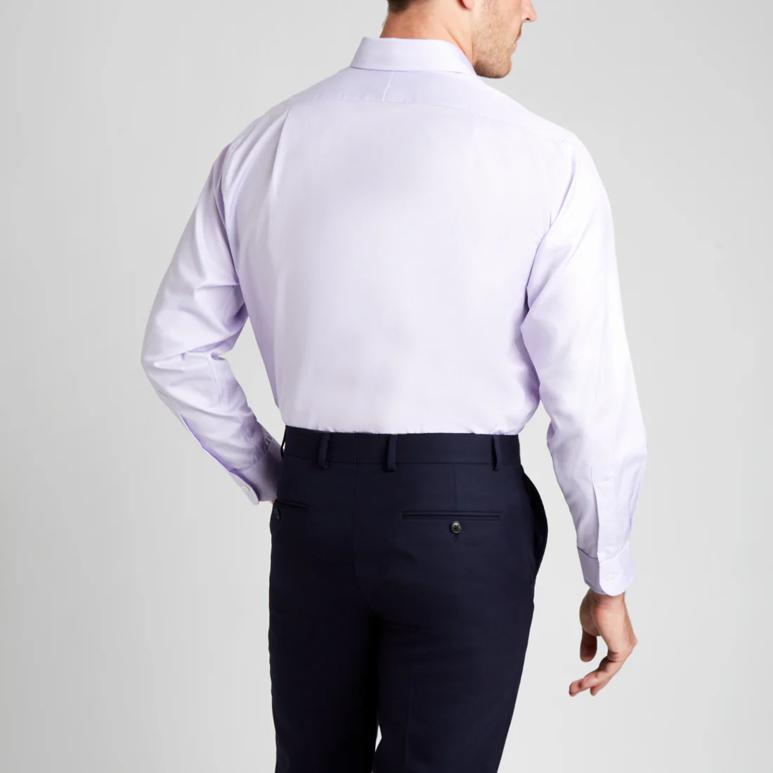 Classic Fit Puppytooth Fine Twill Button Cuff Shirt in Lilac - Image 5