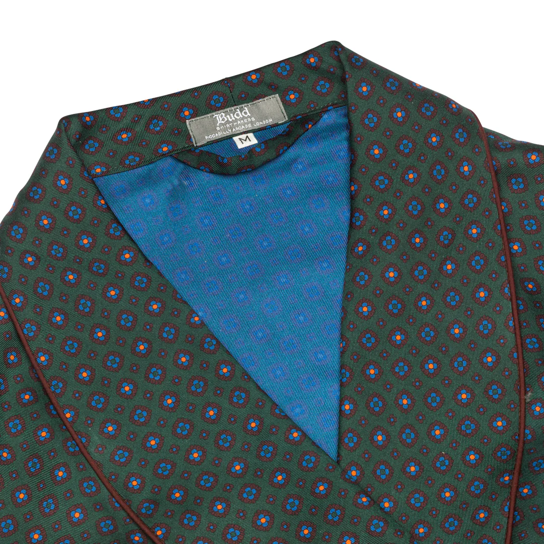 Coffer Madder Silk Dressing Gown in Green - Image 2