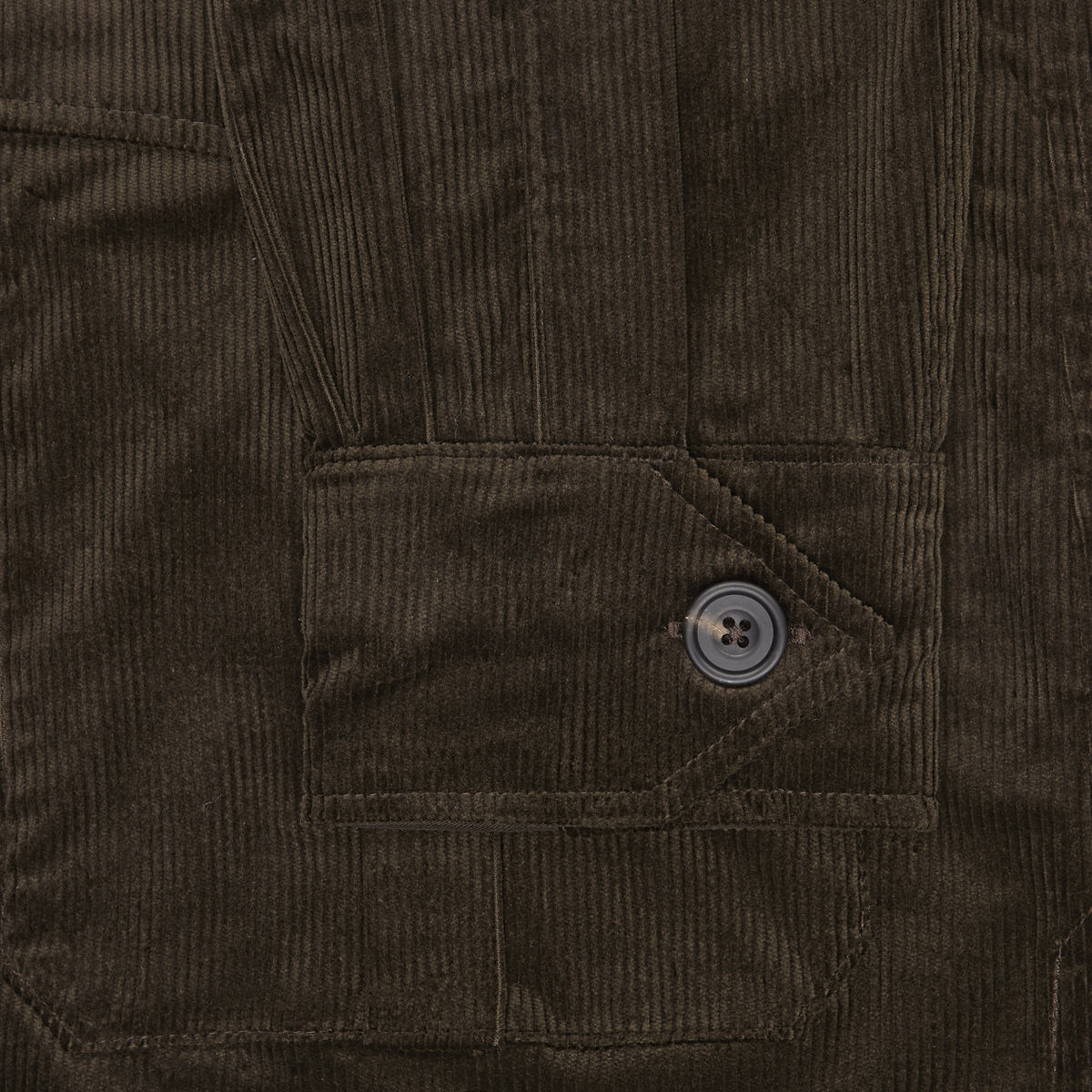 Cotton Corduroy Safari Jacket in Olive - Image 3