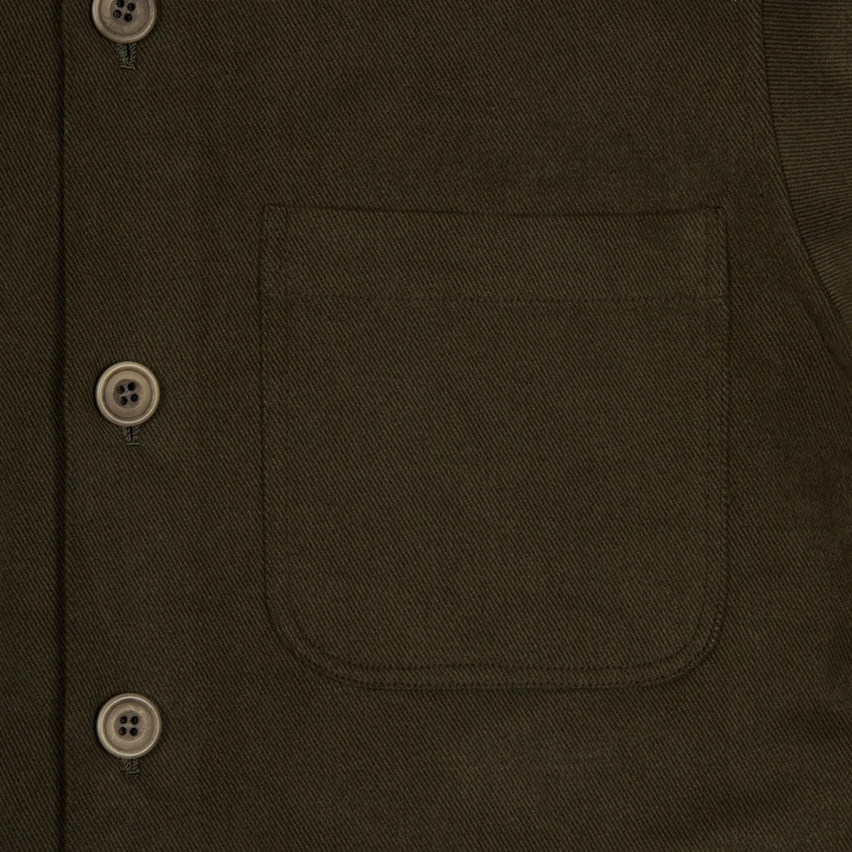 Cotton Twill Chore Jacket in Dark Green - Image 2
