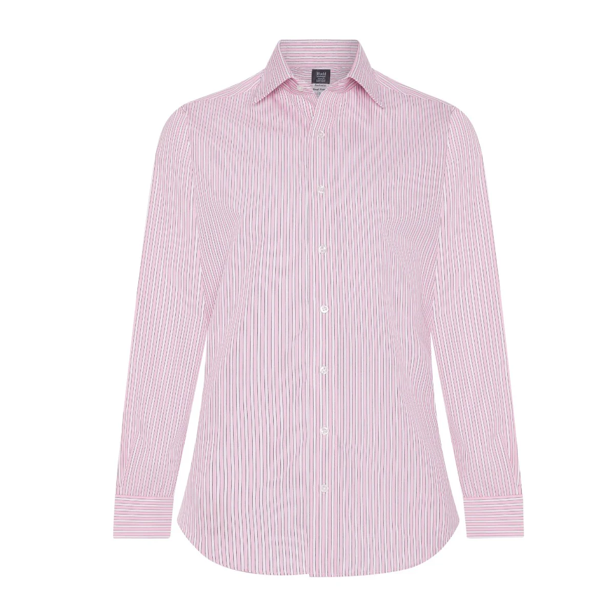Exclusive Budd Stripe Tailored Fit Shirt in Pink - Image 2