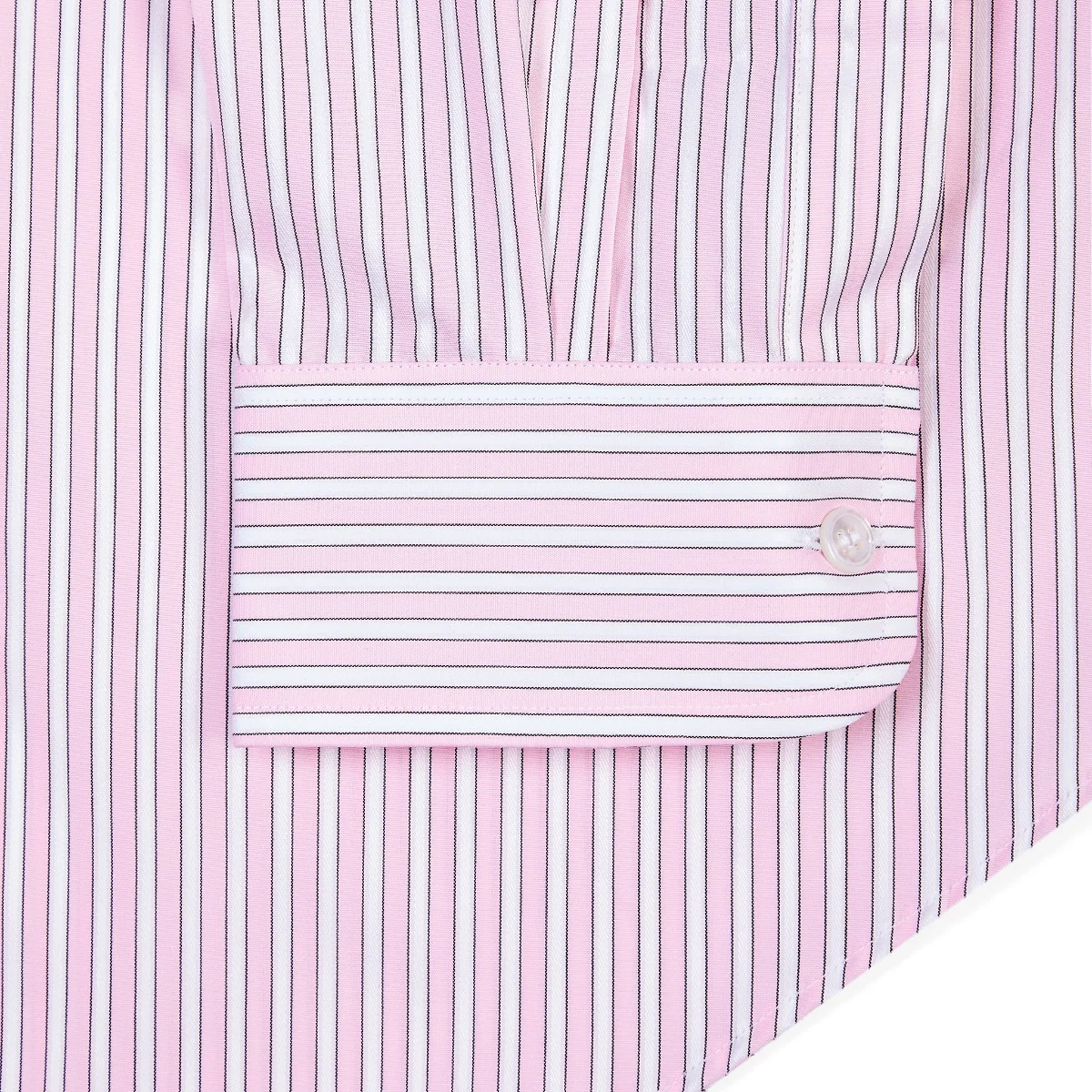 Exclusive Budd Stripe Tailored Fit Shirt in Pink - Image 3