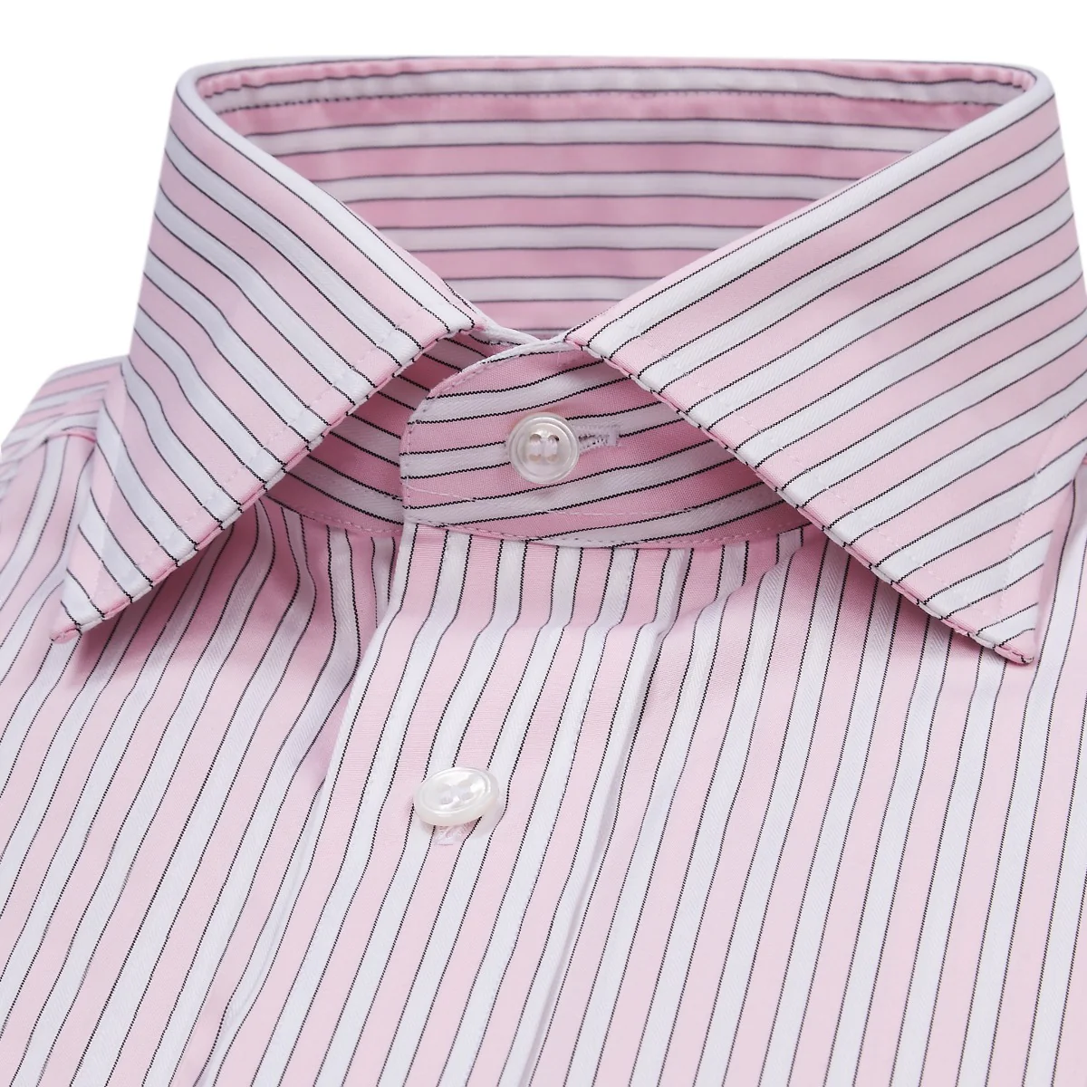 Exclusive Budd Stripe Tailored Fit Shirt in Pink - Image 4