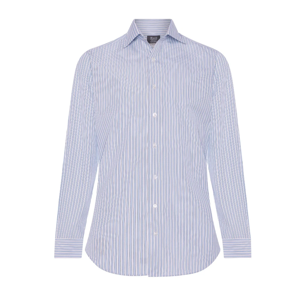 Exclusive Budd Stripe Tailored Fit Shirt in Sky Blue - Image 2