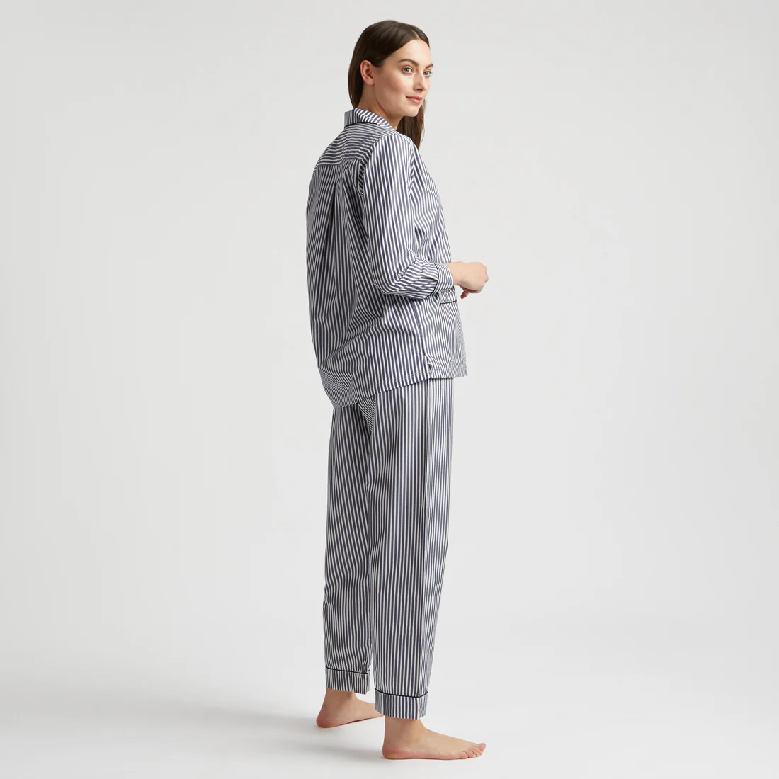 Exclusive Budd Stripe Women's Pyjamas in Navy - Image 5