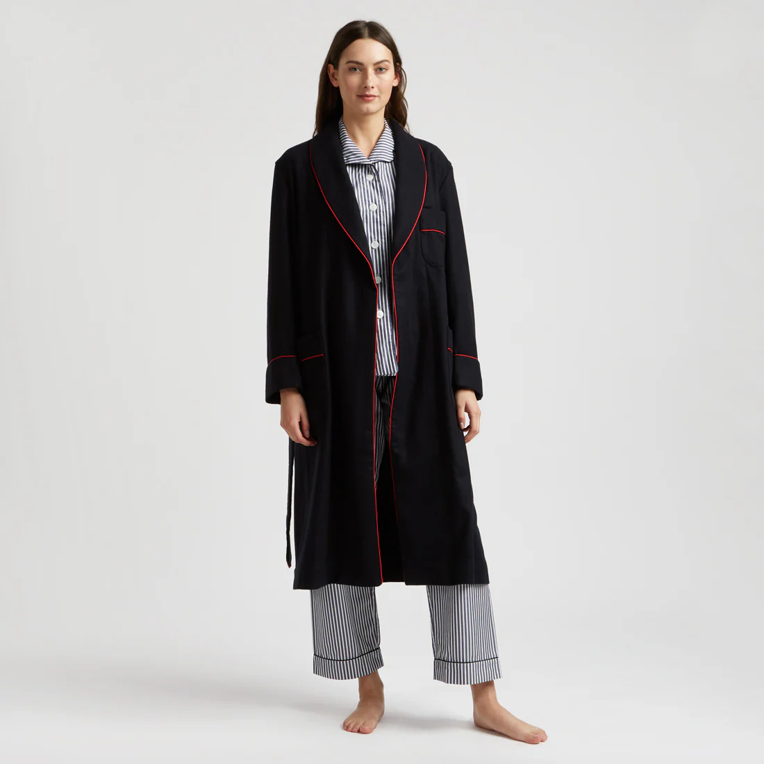 Exclusive Budd Stripe Women's Pyjamas in Navy - Image 6