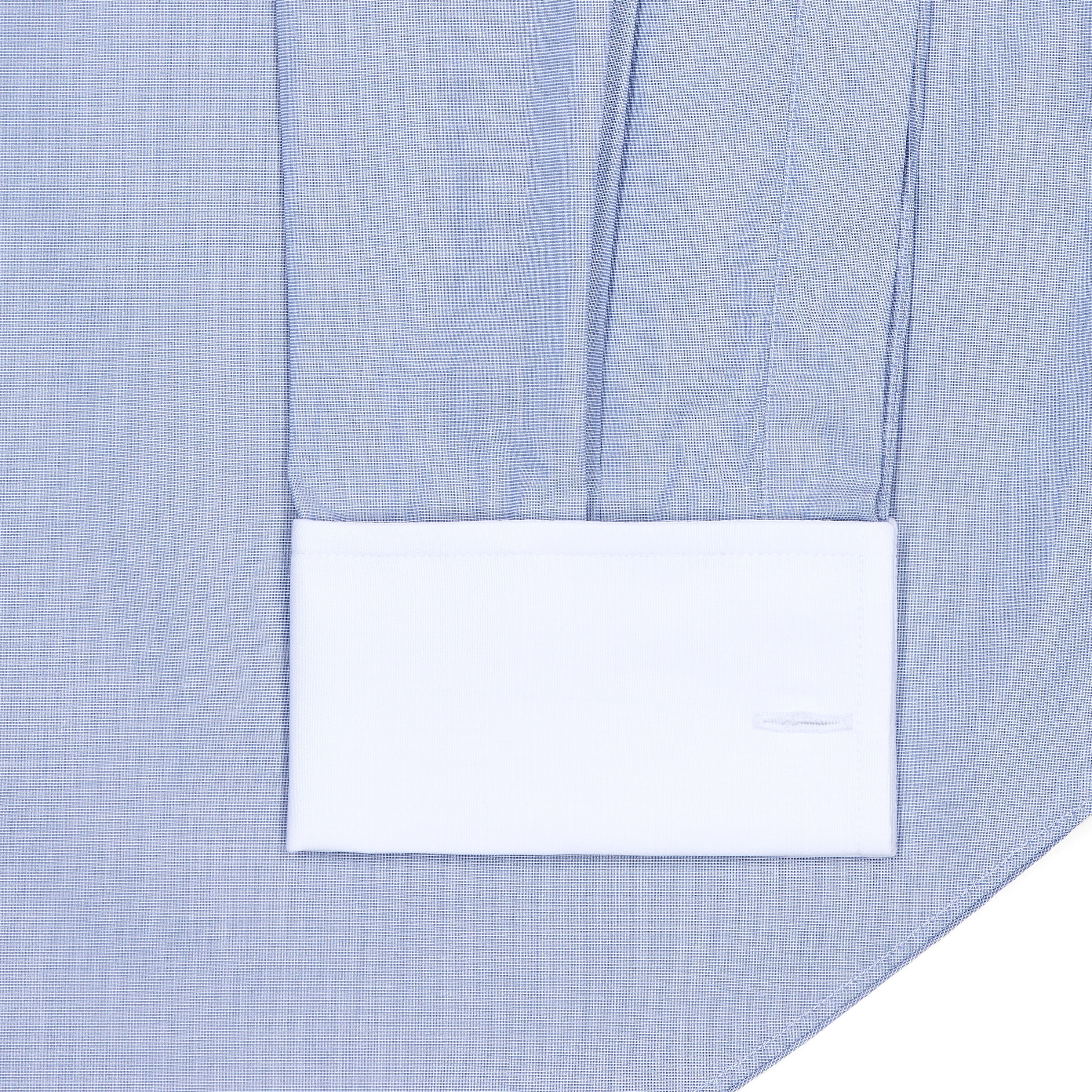Exclusive Sea Island Cotton Tailored Fit Winchester Shirt in Blue End on End - Image 3