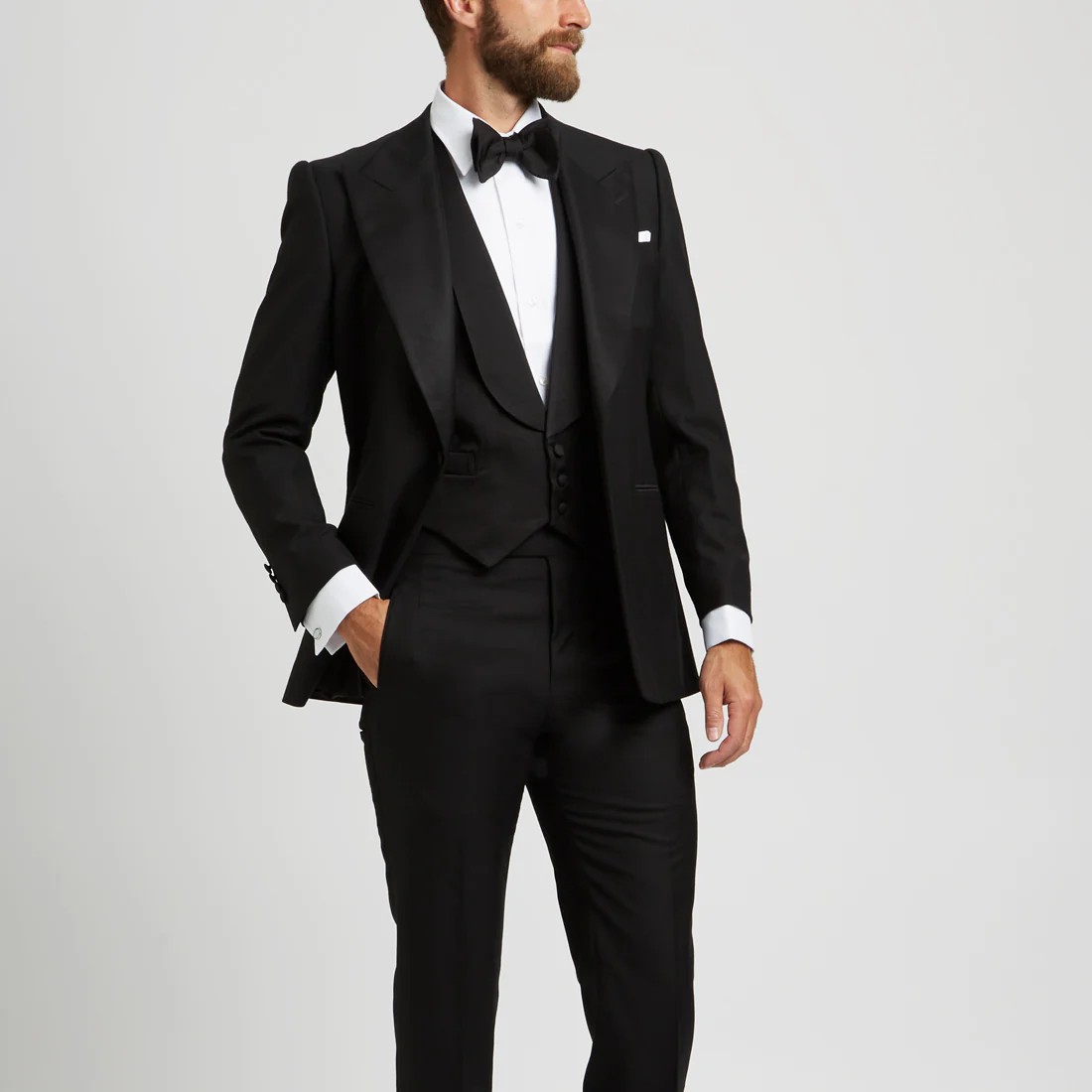 Faille Silk Waistcoat in Black - Image 4